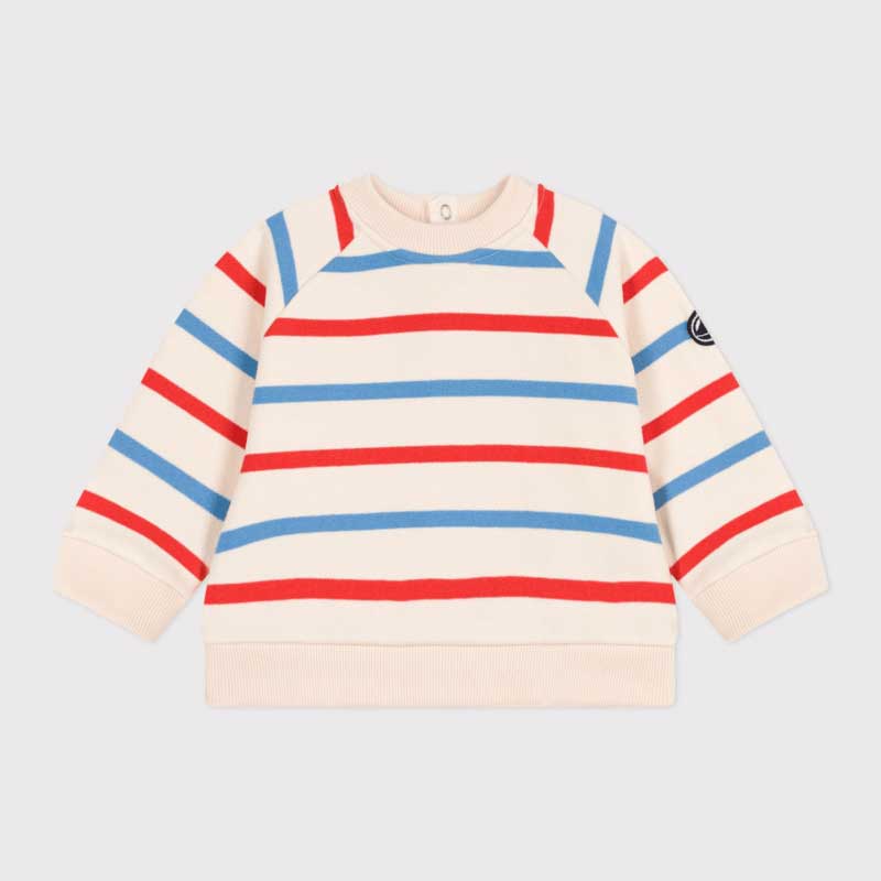 Maglia  della Linea Abbigliamento Bambino Petit Bateau in tessuto felpato spazzolato, un material...