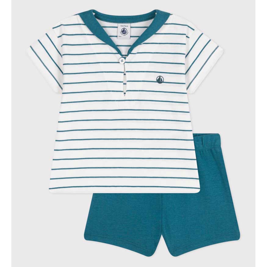 
Set  della Linea Abbigliamento Bambino Petit Bateau in tessuto a costine 1x1, un materiale elast...