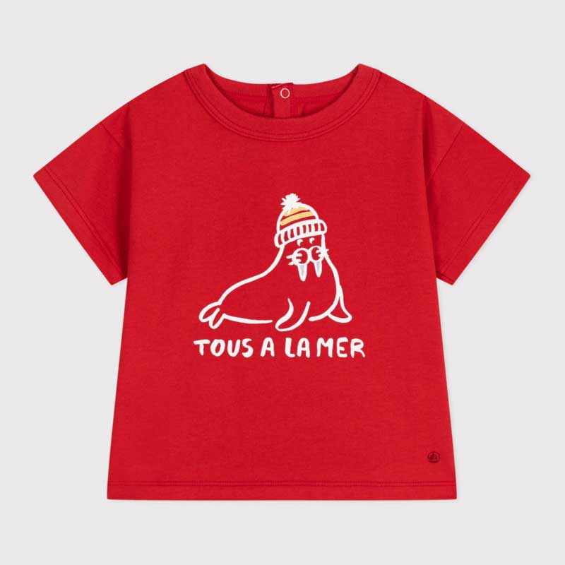 T-shirt  della Linea Abbigliamento Bambino Petit Bateau in jersey leggero, un materiale morbido e...