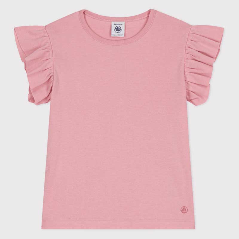 
T-shirt a maniche corte della Linea Abbigliamento Bambina Petit Bateau in tessuto a costine 1x1,...