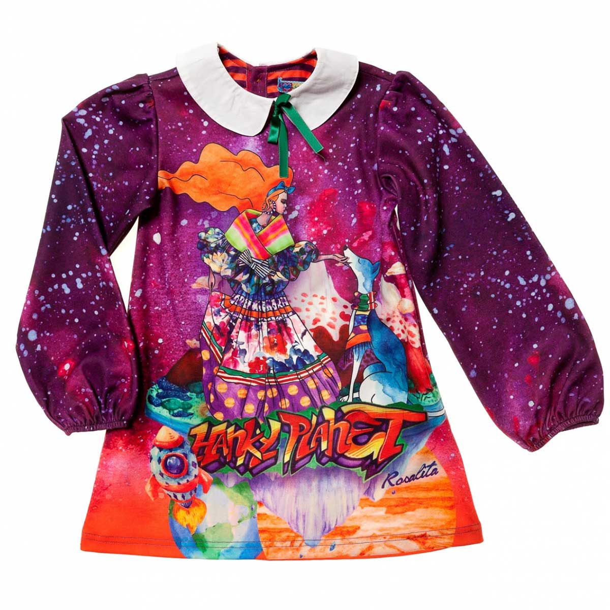 
  Dress with shirt collar of the line Clothes Girl Rosalita Senoritas;
  beautiful multicolor fa...