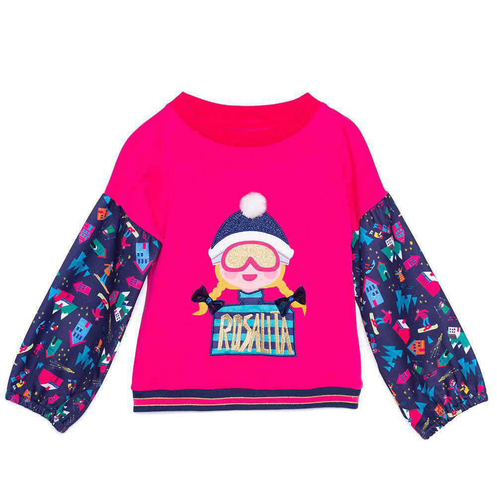 
  Crewneck sweatshirt from the Rosalita Senoritas Clothing Line with long sleeves.
  Central par...
