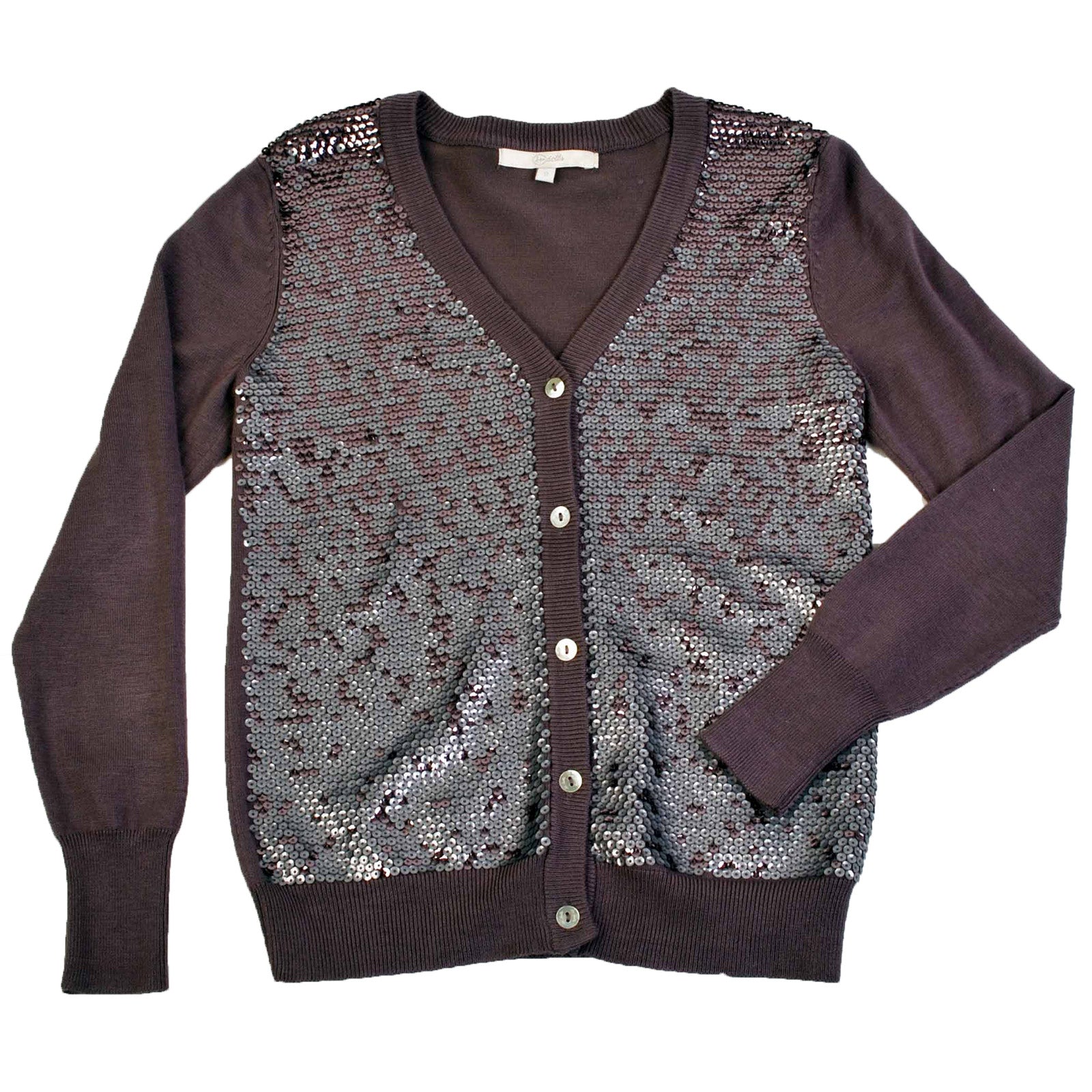 
  Elegant cardigan from the Silvian Heach girl's clothing line with v-neck; pailletes applicatio...