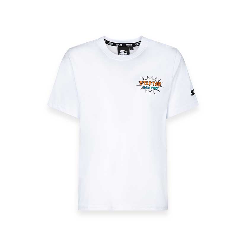 
Starter Children's Clothing Line T-shirt, short-sleeved with a colorful print on the back and a ...
