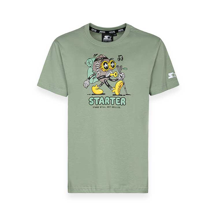
Starter Children's Clothing Line T-shirt, with a small logo on the sleeve and a colored print on...