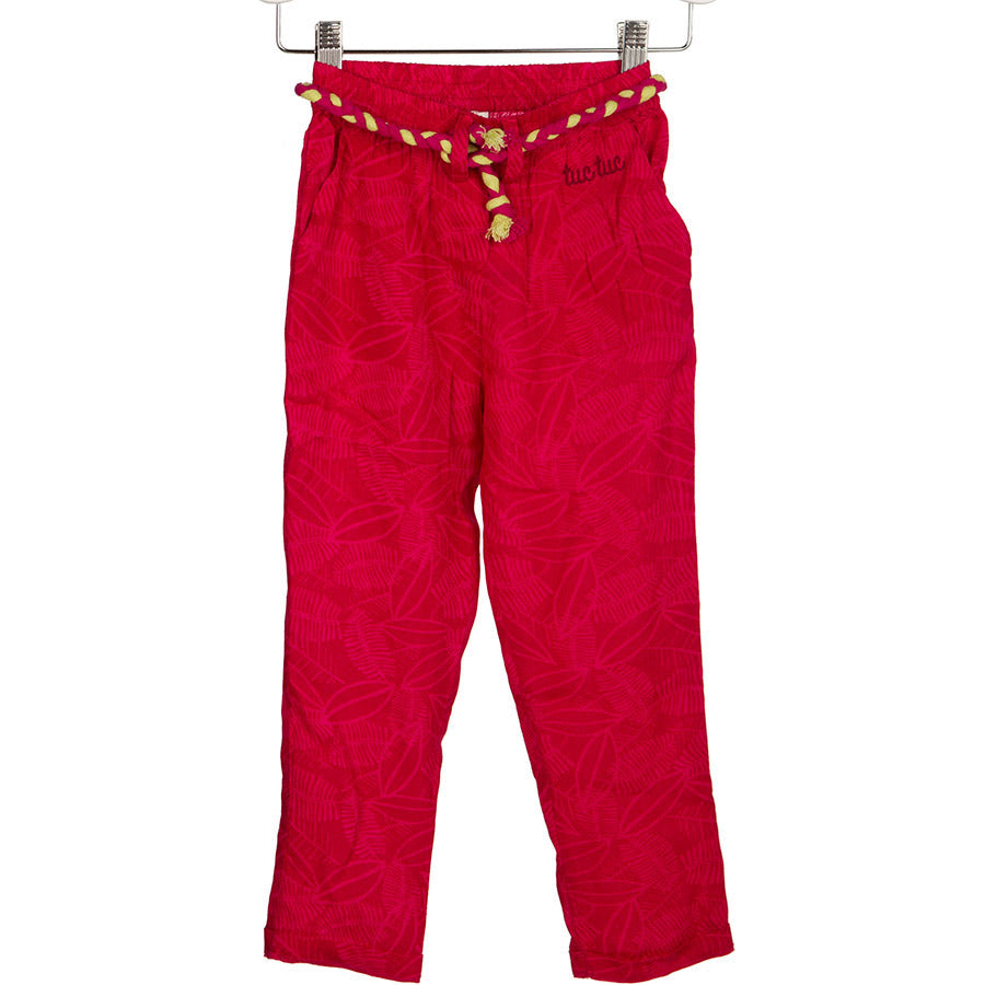 
  Trousers from the Tuc Tuc girl's clothing line in lightweight fabric and pattern
  wide. pocke...