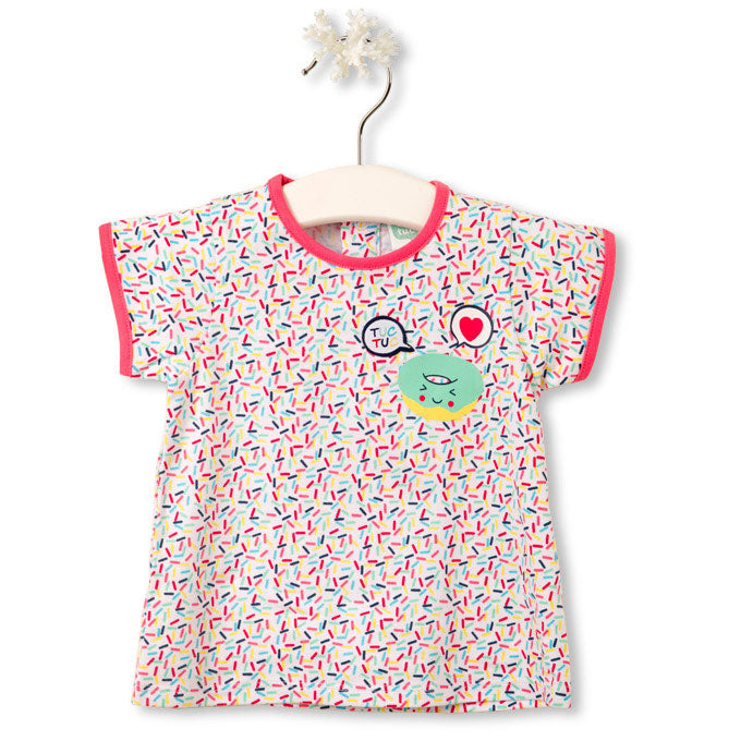 
  T-shirt from the Tuc Tuc girl's clothing line,with snap buttons on the
  behind. Multicolor pa...