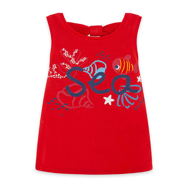 
  Top of the Tuc Tuc Girl's Clothing Line, Red Submarine collection. with neckline
  detail on t...