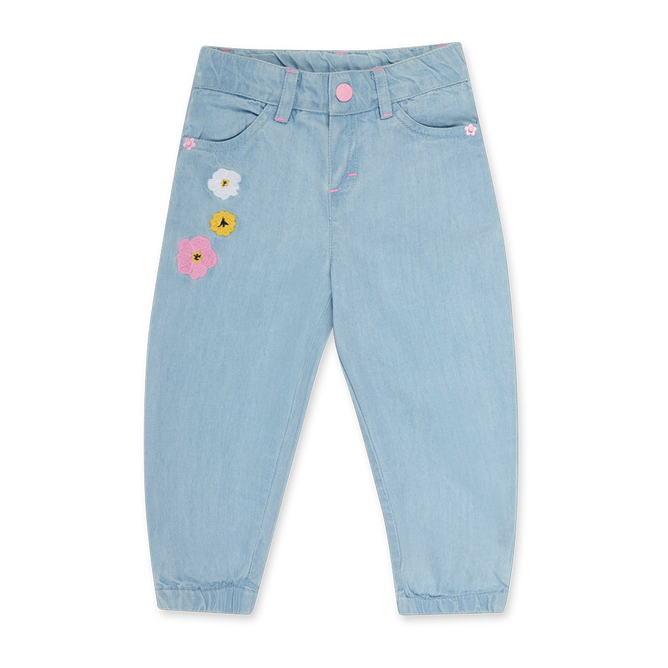 Jeans pants from the Tuc Tuc Girls' Clothing Line, with an elastic waistband and light wash.Compo...