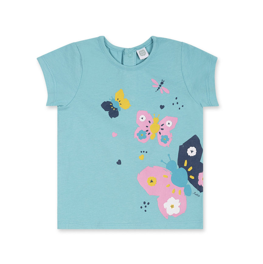 Maglietta from the Tuc Tuc Girls' Clothing Line with a colorful print on the front and snap butto...