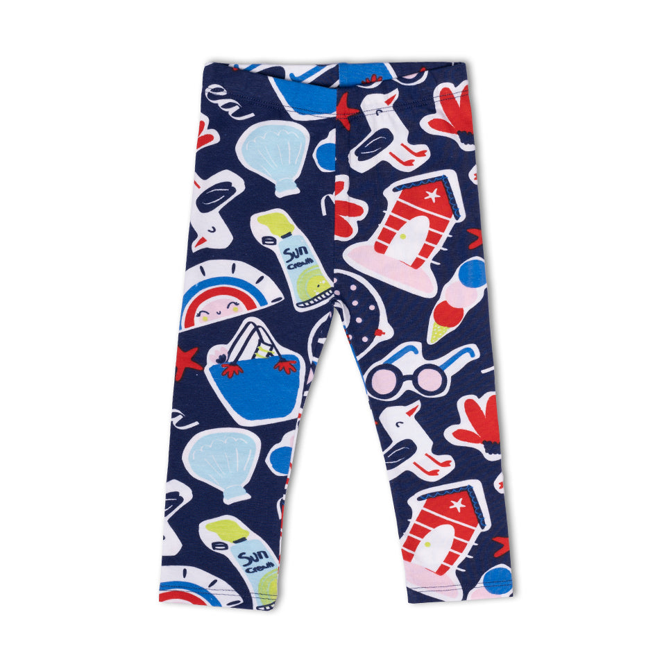 Leggings from the Tuc Tuc Girls' Clothing Line with a marine pattern on a blue background.
Compos...