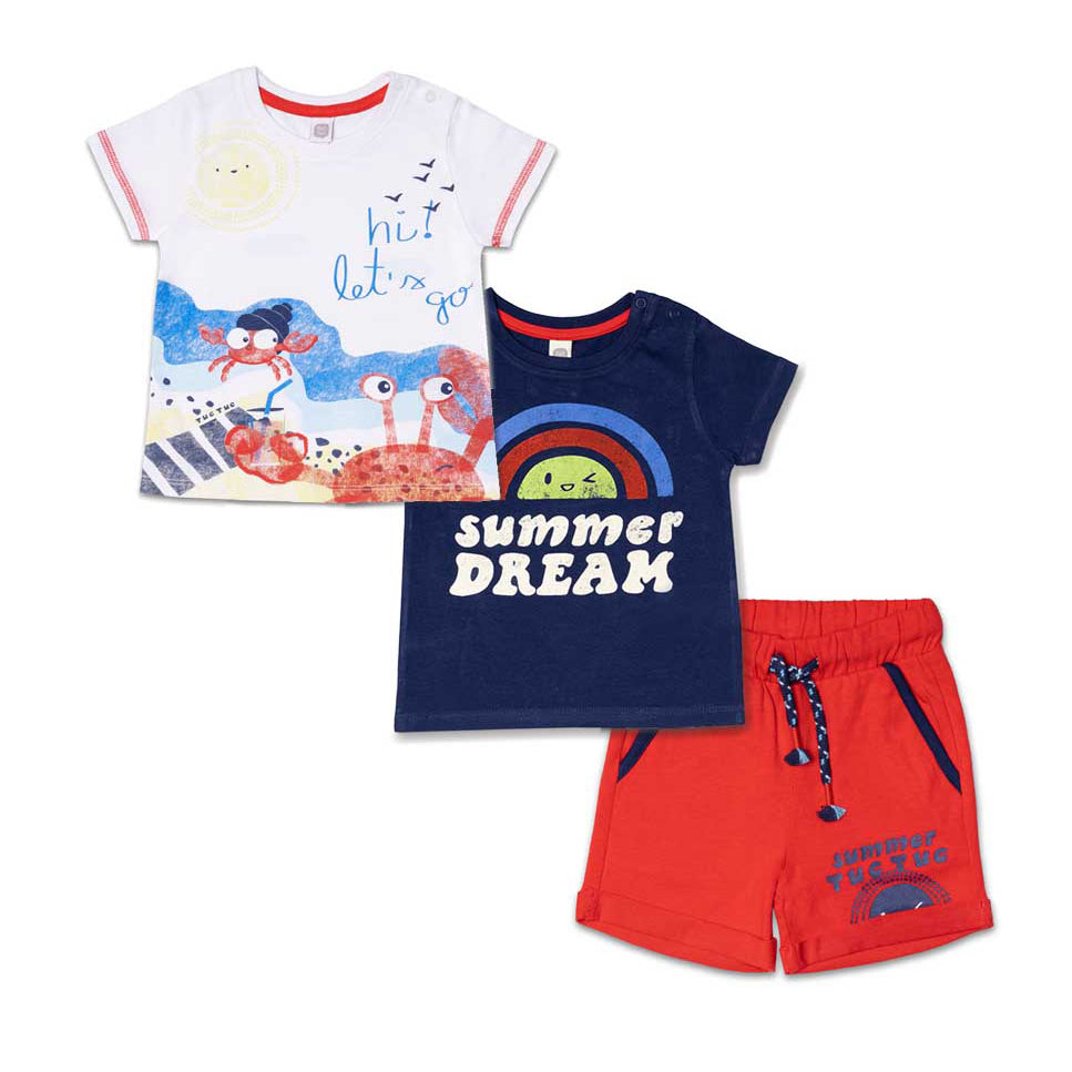 Complete from the Tuc Tuc Children's Clothing Line, consisting of two colorful t-shirts with prin...