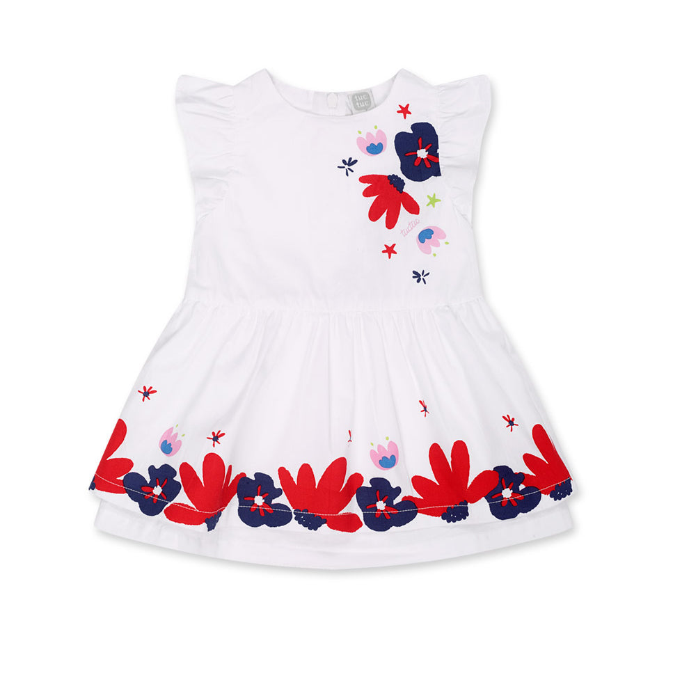 Dress in poplin from the tuc Tuc Girls' Clothing Line, featuring a full skirt and ruffles on the ...