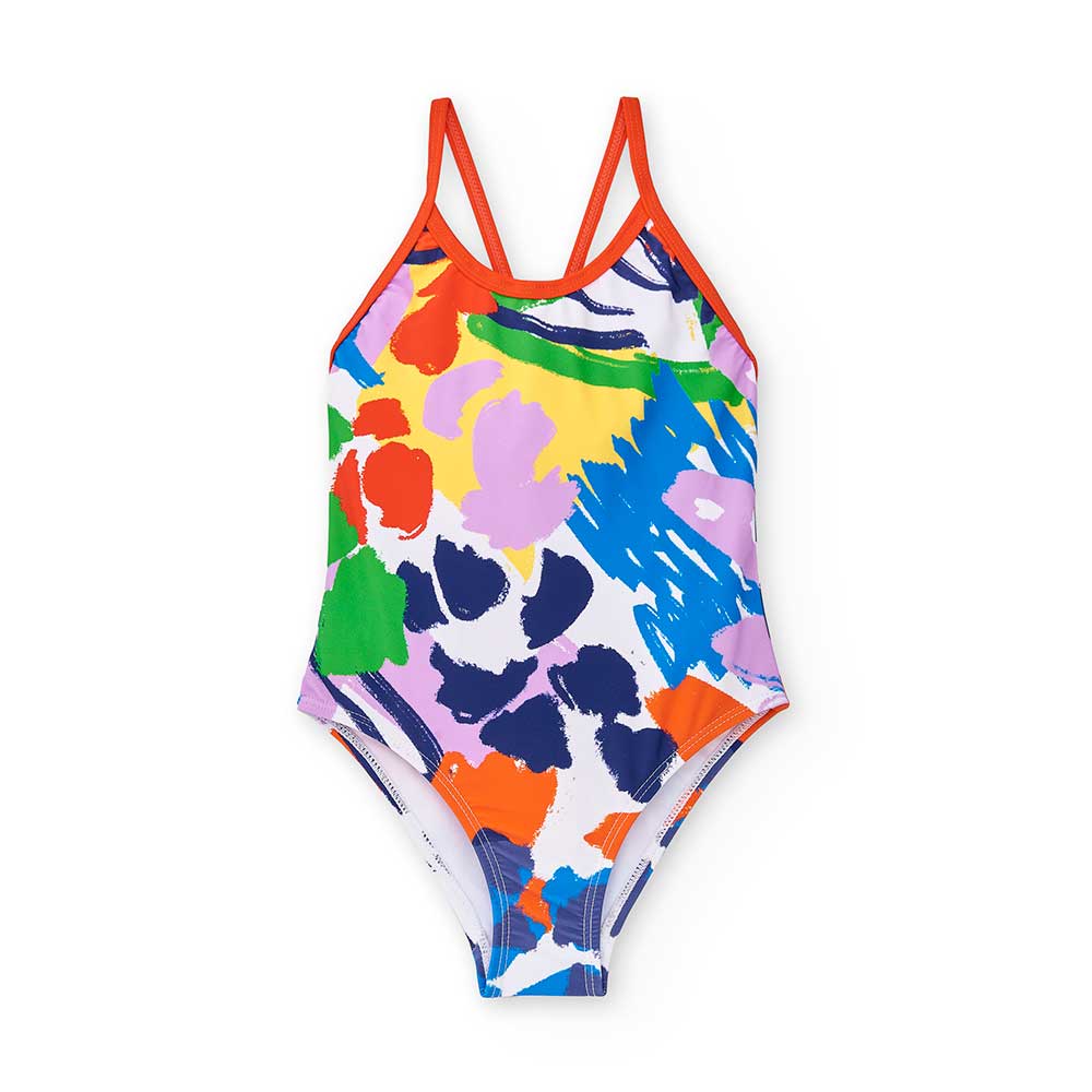 Swimsuit from the Tuc Tuc Girls' Clothing Line, one-piece model with adjustable straps on the bac...