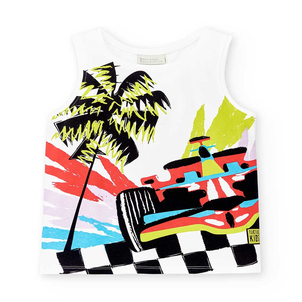  
Canotta from the Tuc Tuc Children's Clothing Line with a colorful print on the front.
 
Composi...