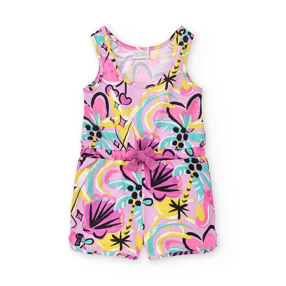 Short jumpsuit from the Tuc Tuc Girls' Clothing Line, with elastic and drawstrings in viat. Deepe...