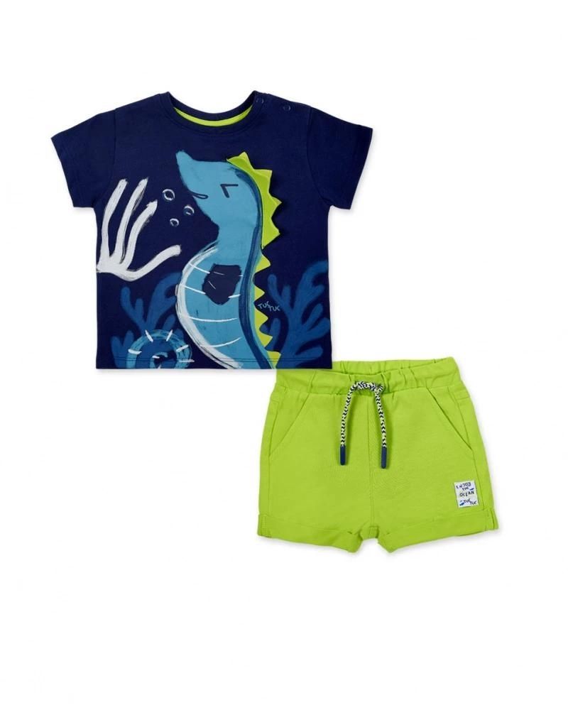Complete two-piece set from the Tuc Tuc Children's Clothing Line, with a print on the t-shirt fea...