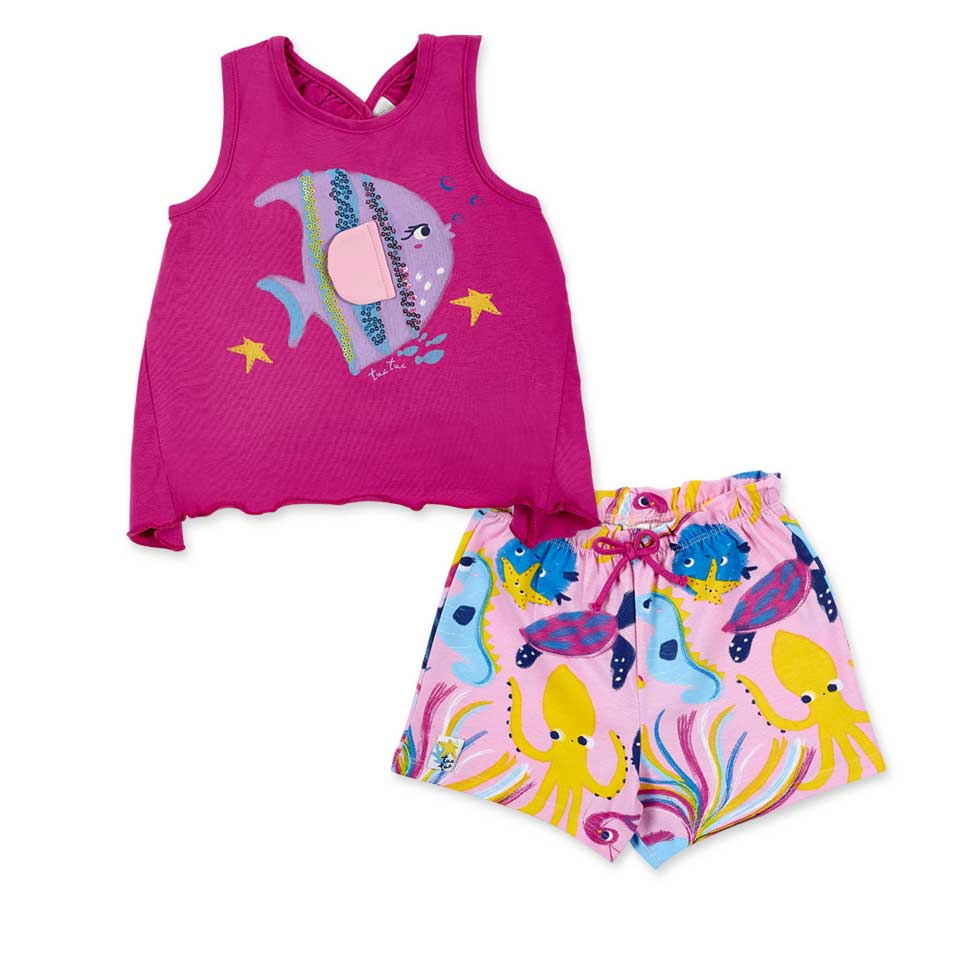 Complete two-piece set from the Tuc Tuc Girls' Clothing Line, consisting of a top with a crossed ...
