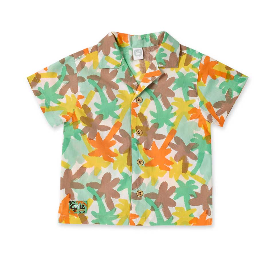 Short-sleeve shirt from the Tuc Tuc Children's Clothing Line, featuring a Hawaiian collar and an ...