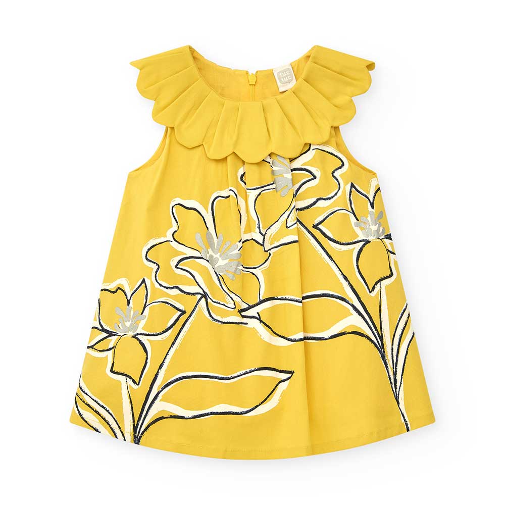 Little dress from the Tuc Tuc Girls' Clothing Line, elegant, with an empire cut, wide collar, and...