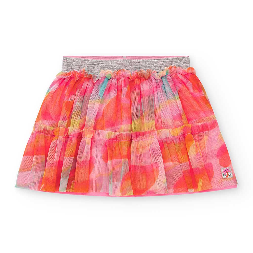 Tuc Tuc Girl's Clothing Line Skirt, in tulle with fluorescent colors and elastic lurex waistband....