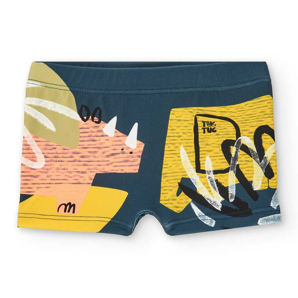Boxer shorts from the Tuc Tuc Children's Clothing Line, with a vibrant colored pattern.
Compositi...