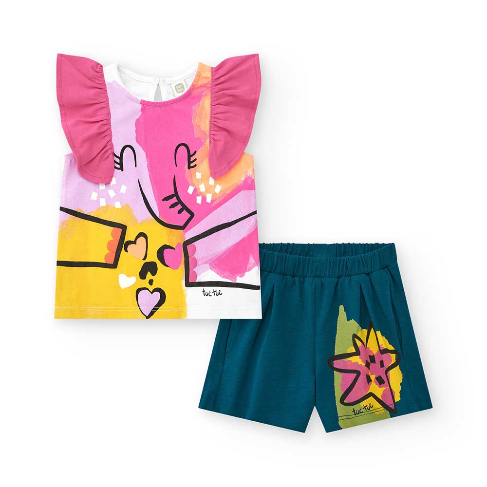 Complete two pieces from the Tuc Tuc Girls' Clothing Line, with short leggings and a tank top wit...