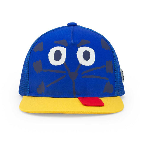 Cappellino colorato per bambini con fantasia di un viso di animale.