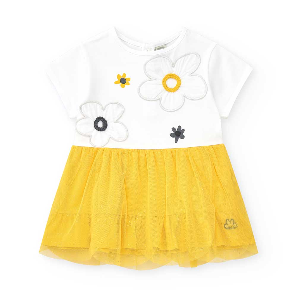 Little dress from the Tuc Tuc Girls' Clothing Line with embroidery and appliqués on the upper par...