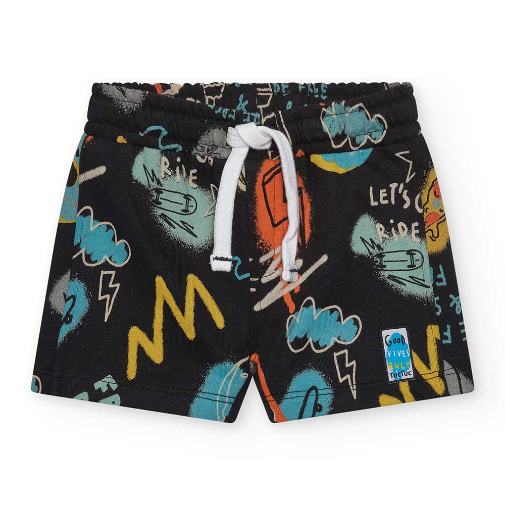 Tuc Tuc Children's Clothing Line bermuda shorts, made of sweatshirt fabric with drawstrings at th...