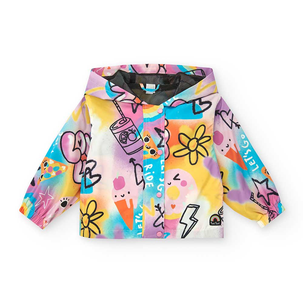 Windbreaker jacket from the Tuc Tuc Girls' Clothing Line, with hood and mesh lining.
Composition:...