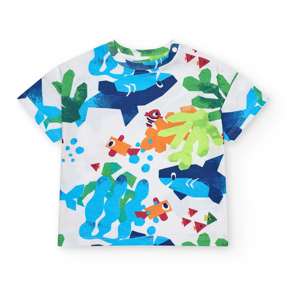 Tuc Tuc Children's Clothing Line T-shirt, with snap buttons on the shoulder strap and beautiful m...