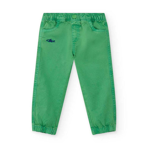 Pantaloni verdi Tuc Tuc per bambino con elastico in vita.