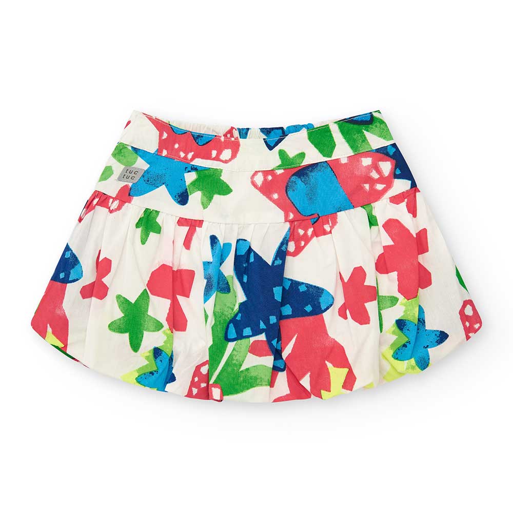 Tuc Tuc Line Girl's Clothing Balloon skirt, with elastic waistband and fluorescent color pattern....