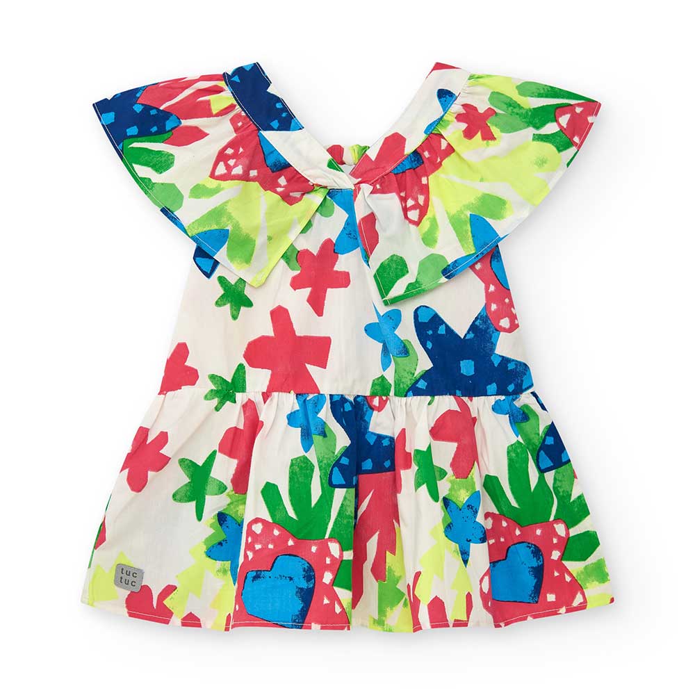 Little dress from the Tuc Tuc Girls' Clothing Line, with ruching on the sides, a special neckline...