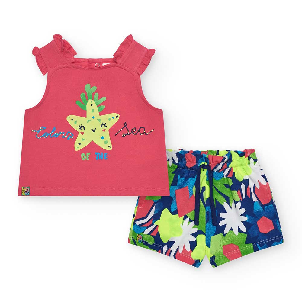 Complete sea outfit from the Tuc Tuc Girls' Clothing Line, consisting of shorts and a tank top wi...