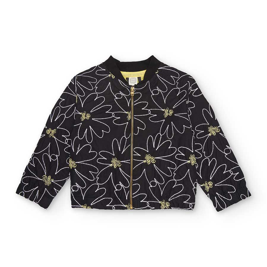 Bomber jacket from the Girls' Clothing Line tuc Tuc, made of cotton fabric with floral pattern em...