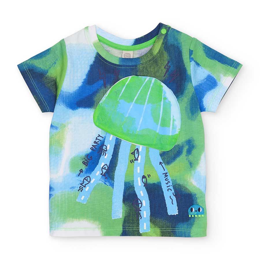 T-shirt from the Tuc Tuc Children's Clothing Line, featuring a pattern in fluorescent colors and ...