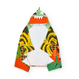 Poncho mare Tuc Tuc con fantasia marina e cappuccio divertente.