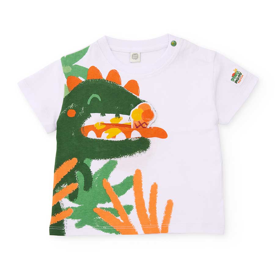 T-shirt from the Tuc Tuc Children's Clothing Line, featuring a colorful print on the front and a ...