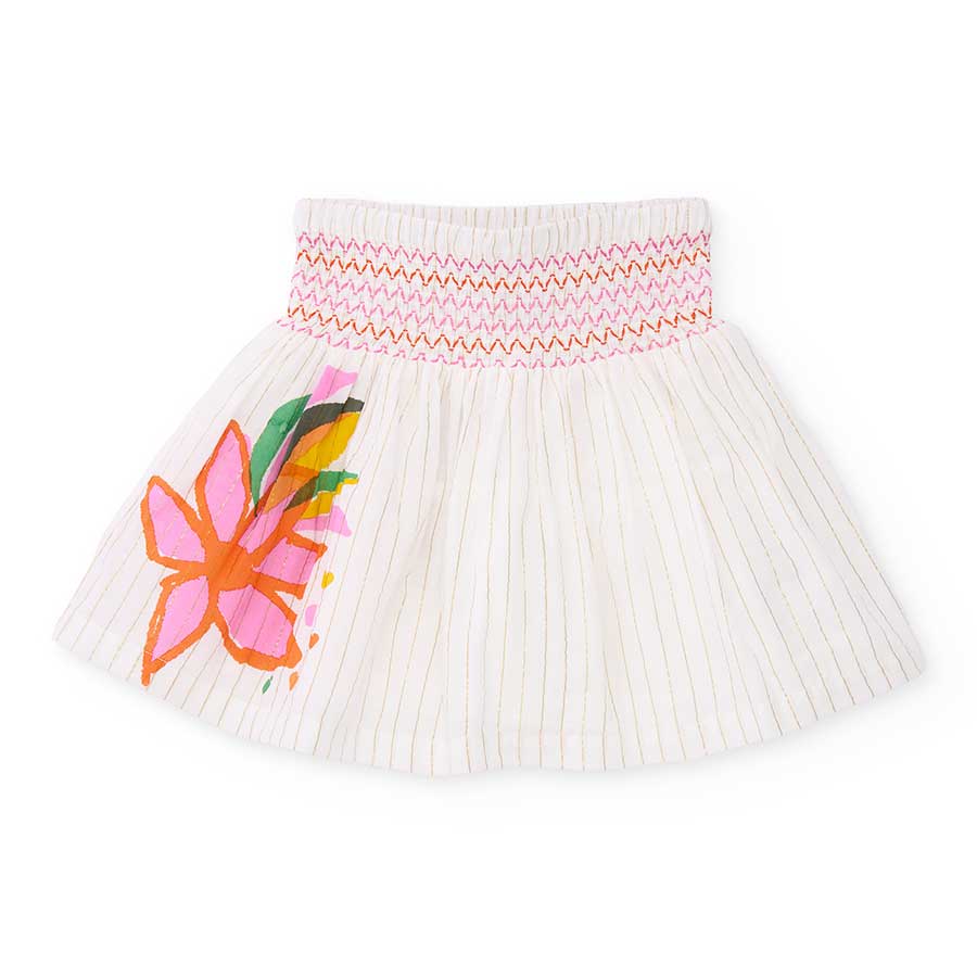 Skirt in fabric from the Tuc Tuc Girls' Clothing Line, with an elastic waistband and lurex detail...