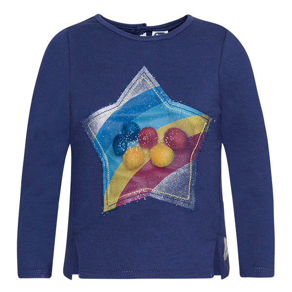 Tuc Tuc girl's clothing line t-shirt with tulle appliqué on the front with coloured balls inside....