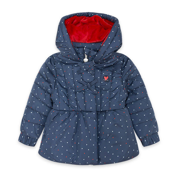 
  Down jacket from the Tuc tuc girl's clothing line, Hello London collection, with
  hood and ve...