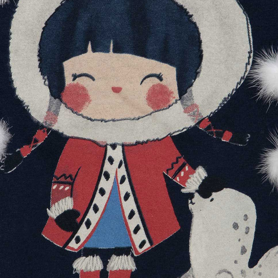 
T-shirt from the Tuc Tuc Clothing Line, with pom poms applied on the front and press studs on th...