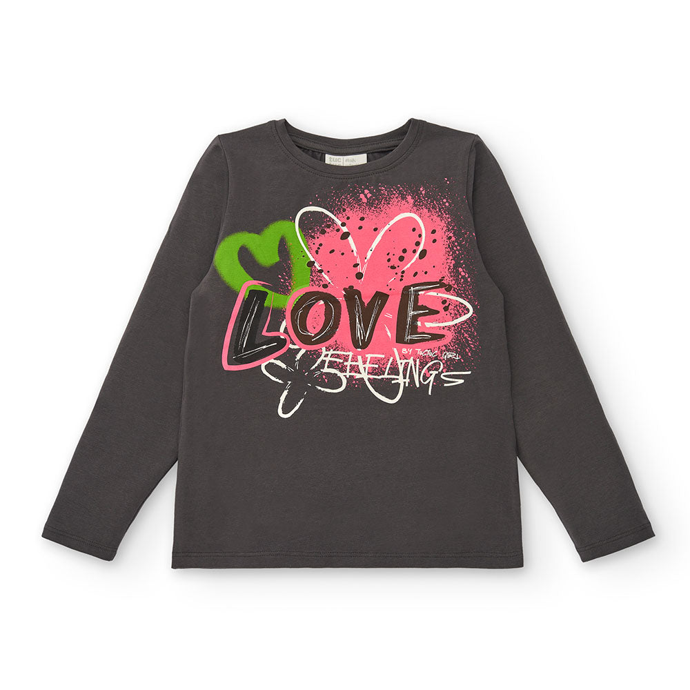 Long-sleeve t-shirt from the Tuc Tuc Girls' Clothing Line, with a multicolor print on the front. ...