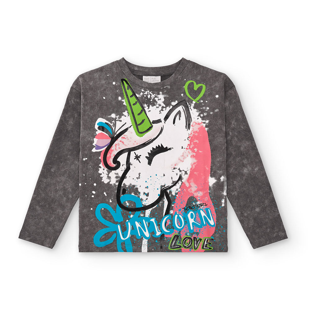 Tuc Tuc Girl's Clothing Line T-shirt, with a unicorn print on the front. 
Compostion: COTTON 95.0...