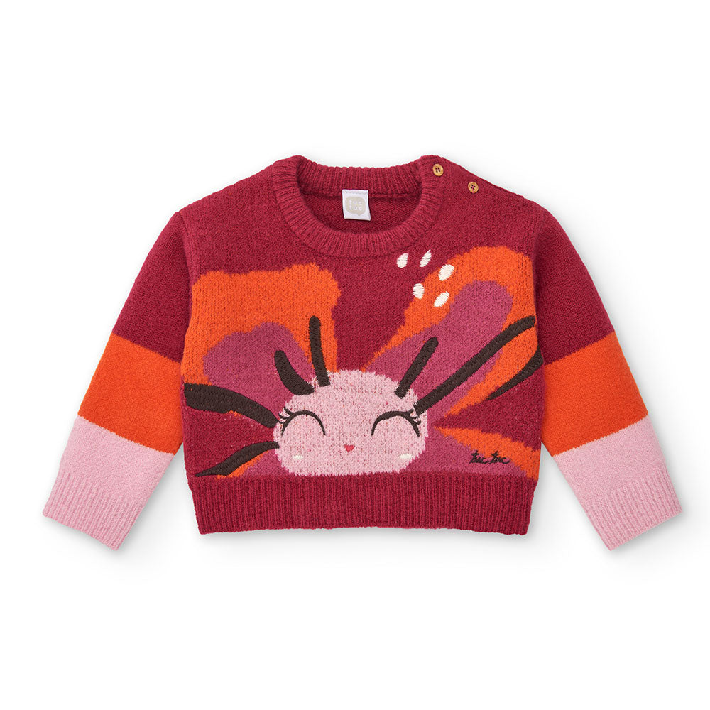 Maglione from the Tuc Tuc Girls' Clothing Line, floral designs on the front and small contrasting...