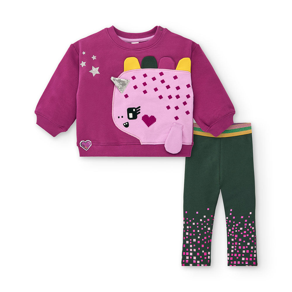 Complete two-piece set from the Tuc Tuc Girls' Clothing Line, consisting of a sweatshirt with seq...