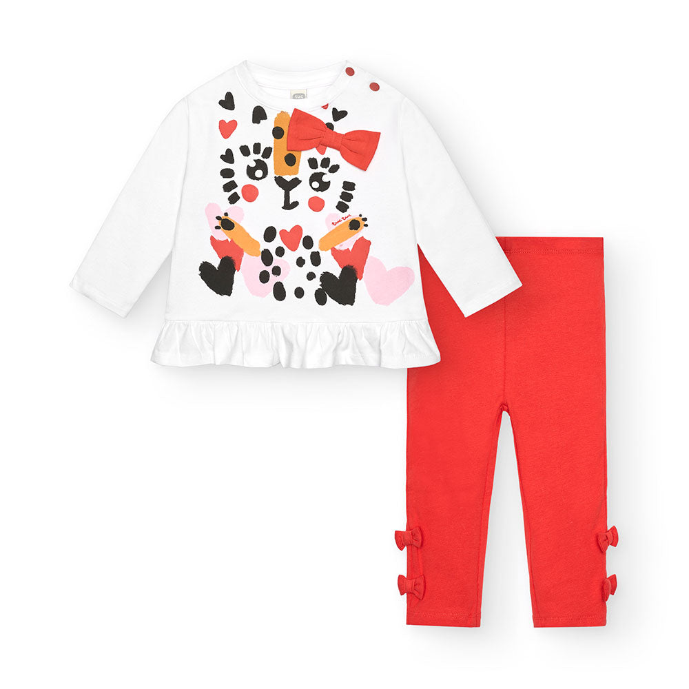 Complete two-piece set from the Tuc Tuc Girls' Clothing Line, featuring a multicolor print on the...