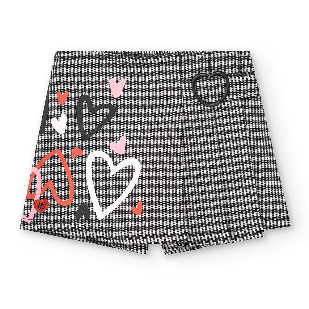 Skort from the Tuc Tuc Girls' Clothing Line, featuring a checkered pattern and a buckle at the wa...